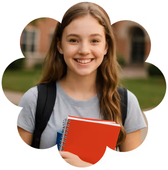 Smiling student holding notebook representing youth participation in STEM education programs