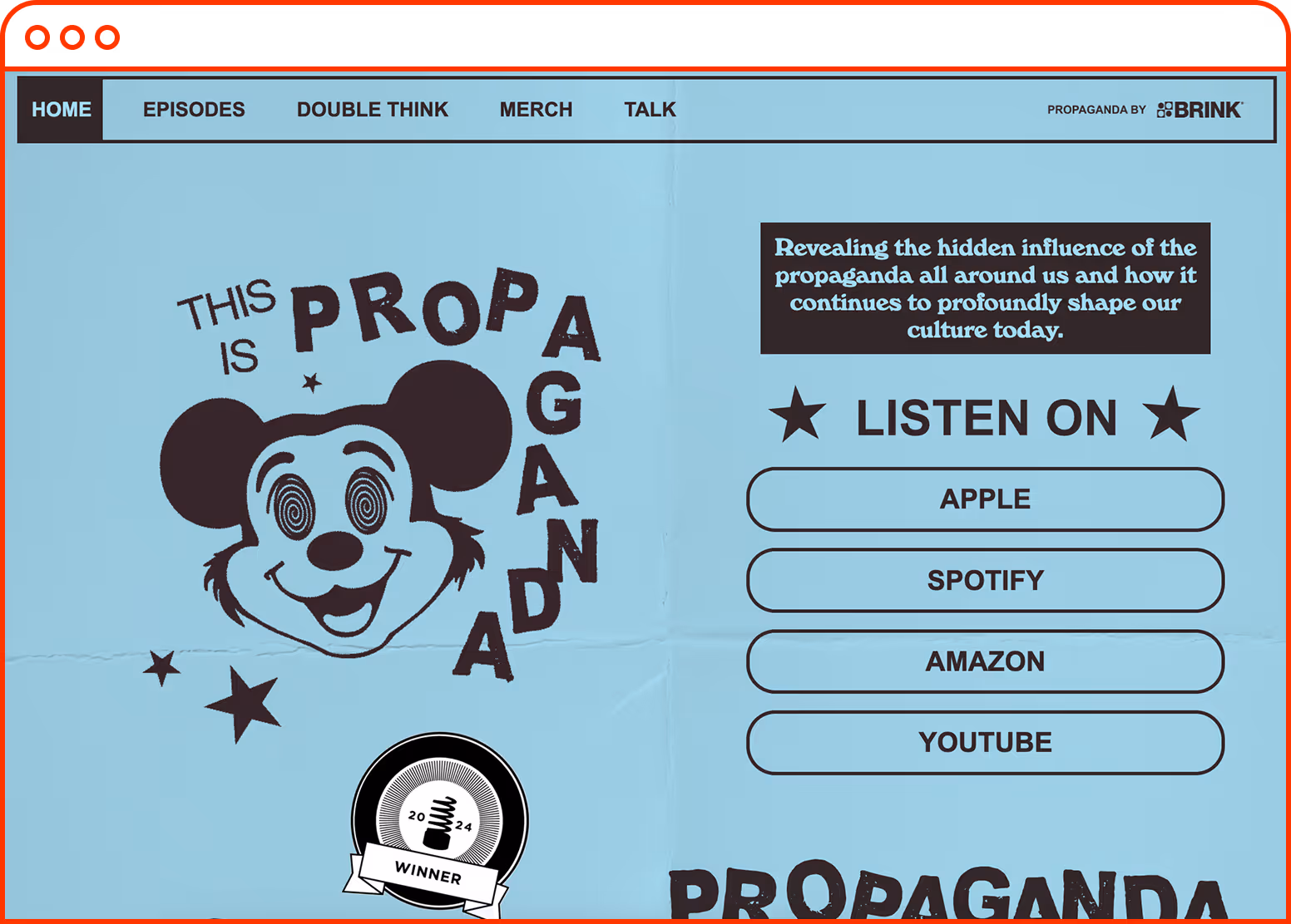 Screenshot of thisispropaganda dot show