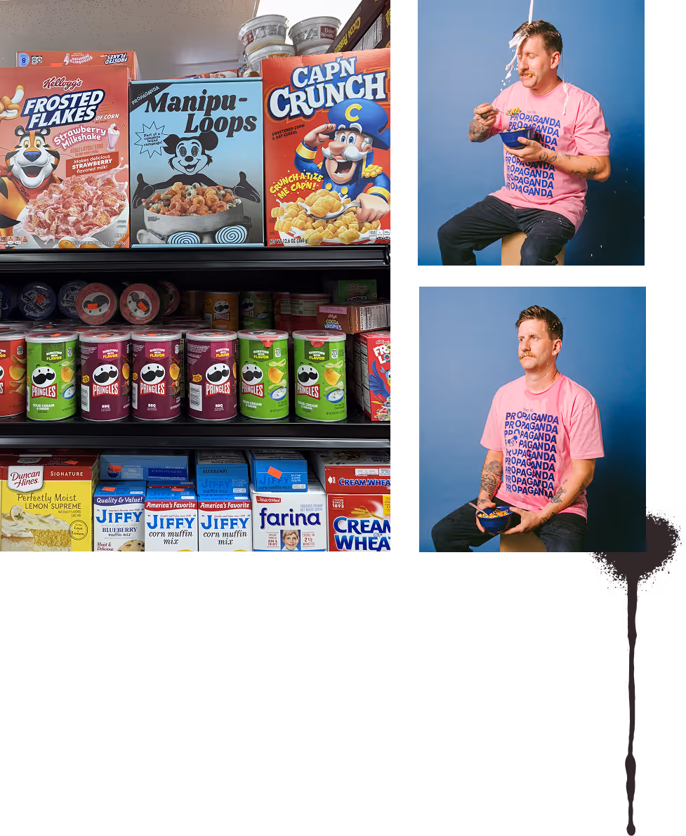 The propaganda cereal box