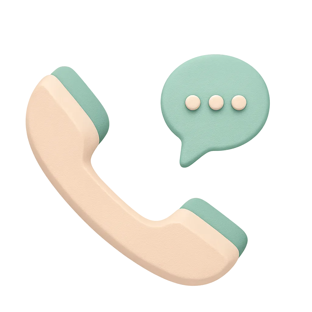 Phone receiver and speech bubble icon symbolizing communication and messaging.
