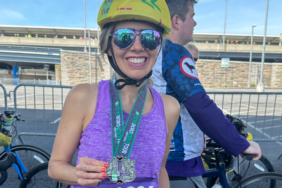 Kerry at 5 Boro Bike Tour