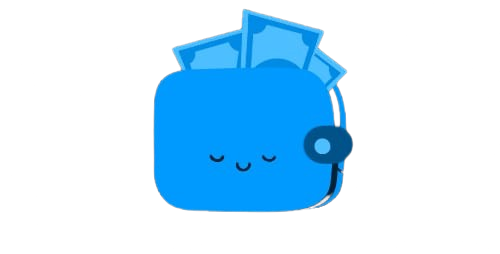 A wallet filled with money.