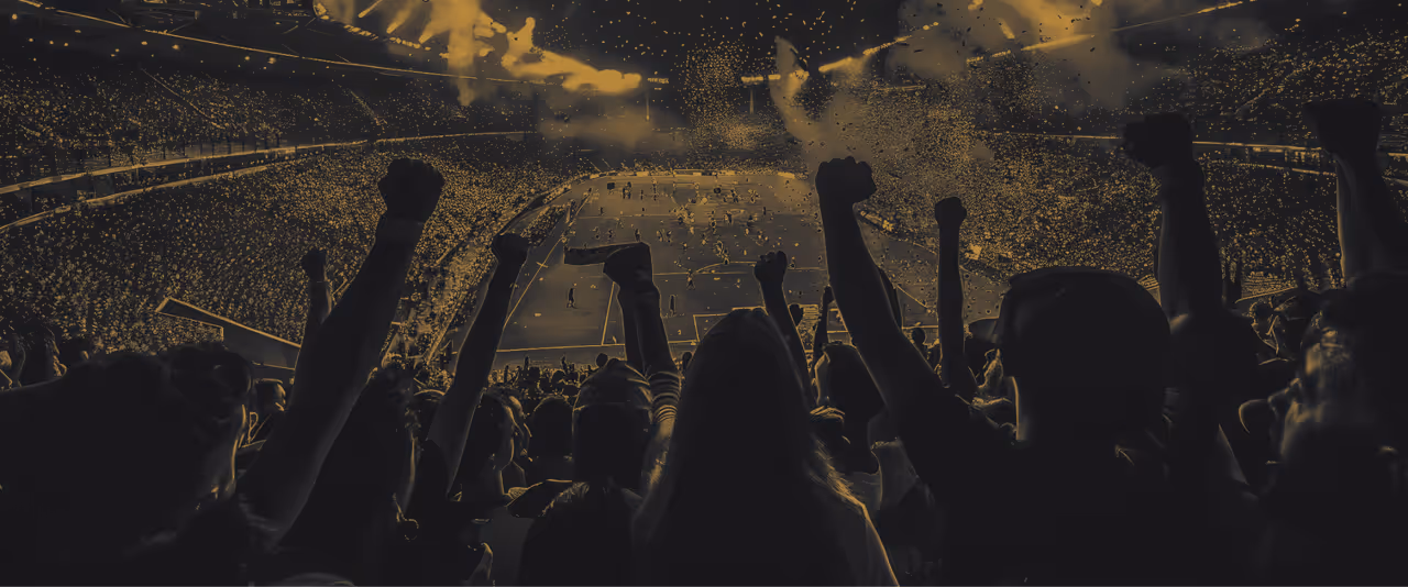 Moodbild Fußballstadion mit jubelnden Zuschauern