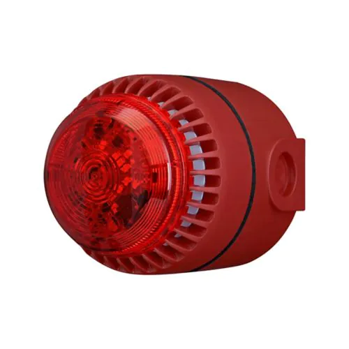 Sirene com flash ROLP Maxi Solista Eaton ROLPX/SB/RL/R/D vermelha base alta