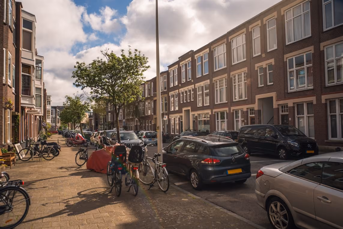 Terraced house from around 1930 with decorative brickwork, bay window and original brick detailing in the Bomenbuurt The Hague