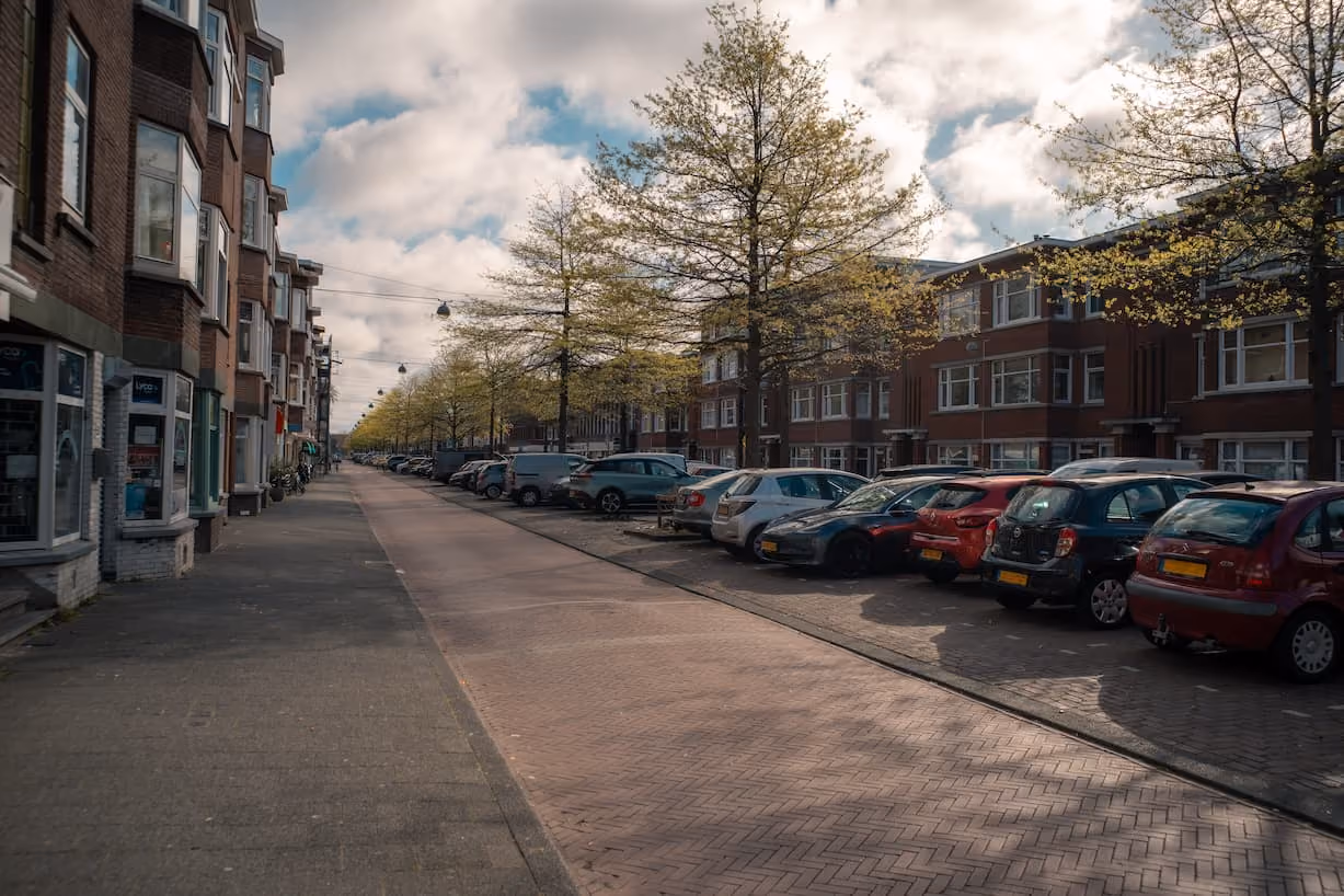 Vlierboomstraat in the Vruchtenbuurt Den Haag with independent shops, terraces and neighborhood life