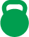 Green kettlebell weightlifting icon.