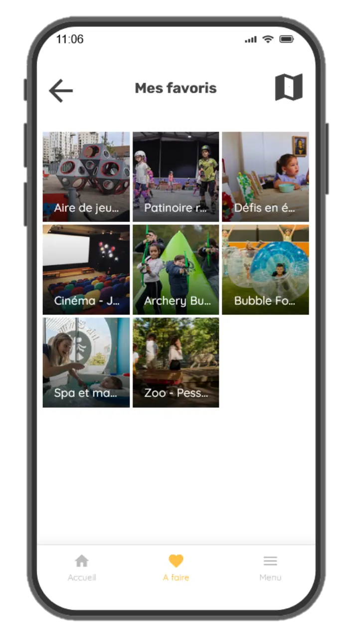 Image montrant un extrait des favoris de l'application mobile