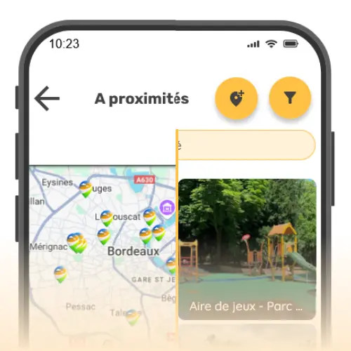 Image scindée en deux montrant d'un coté un extrait de la carte et de l'autre un extrait d'une activité 2
