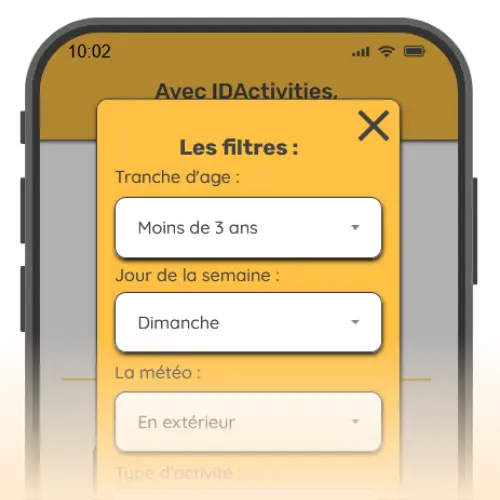 Image des filtres applicables sur l'application mobile