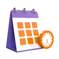 Image d'un calendrier avec une pendule