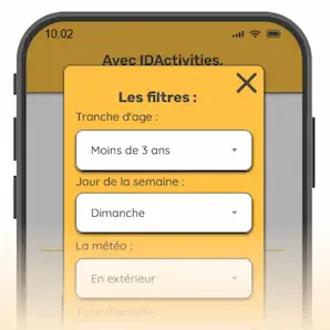 Image des filtres applicables sur l'application mobile
