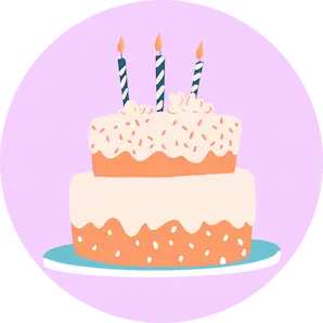 Logo d'un gâteau d'anniversaire pour l'age des enfants