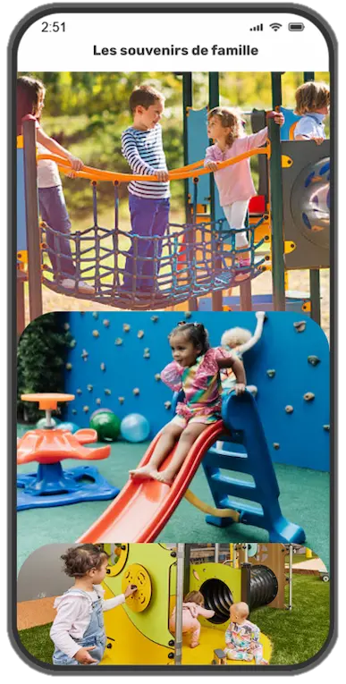 Extraits des photos prises lors des sorties aux aires de jeux avec les enfants