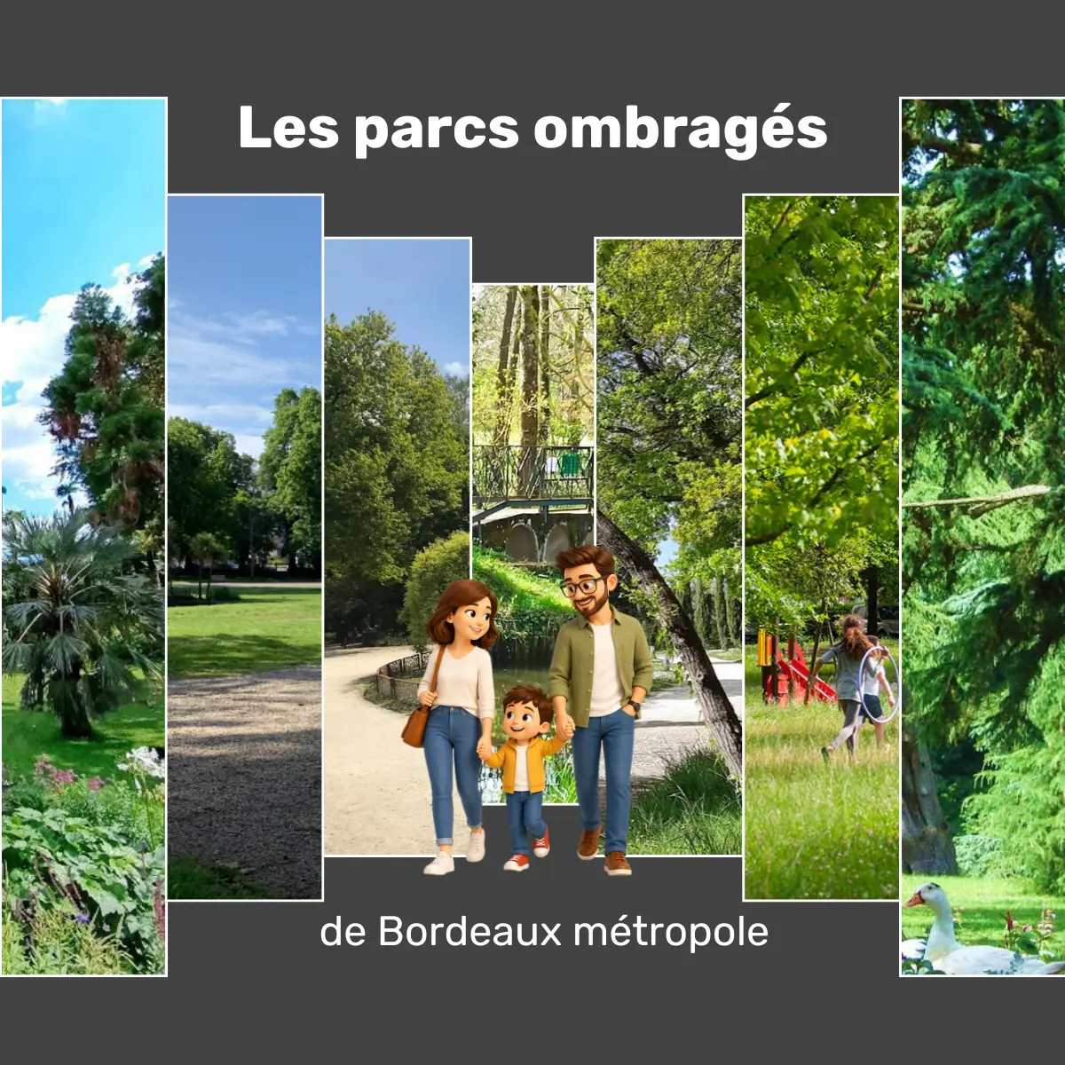 parc ombragé à Bordeaux pour une sortie avec des enfants