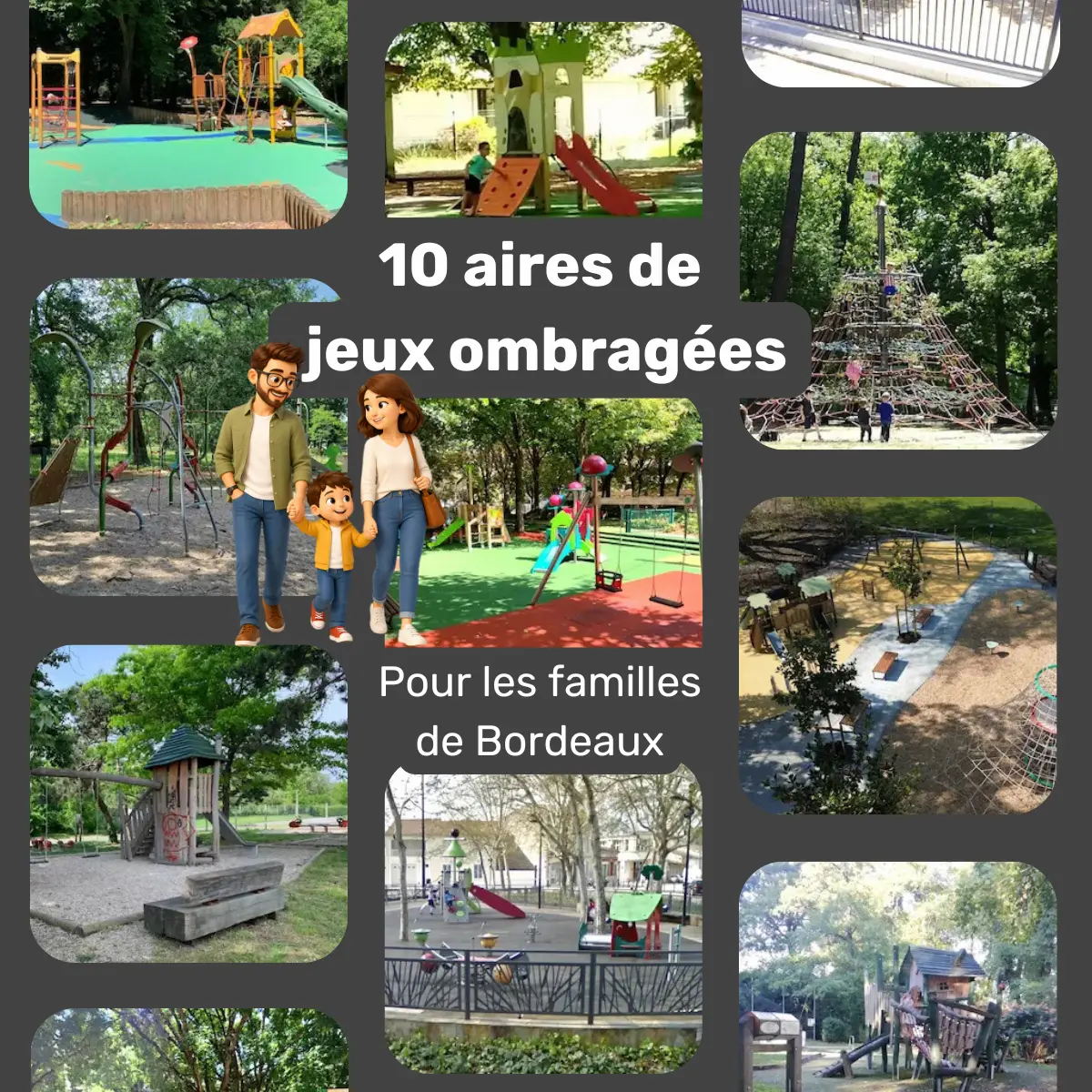 aire de jeux ombragée à Bordeaux pour une sortie avec des enfants