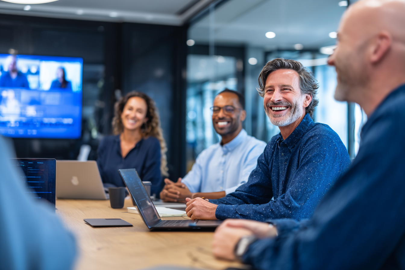 Technical team discussing dedicated internet connection