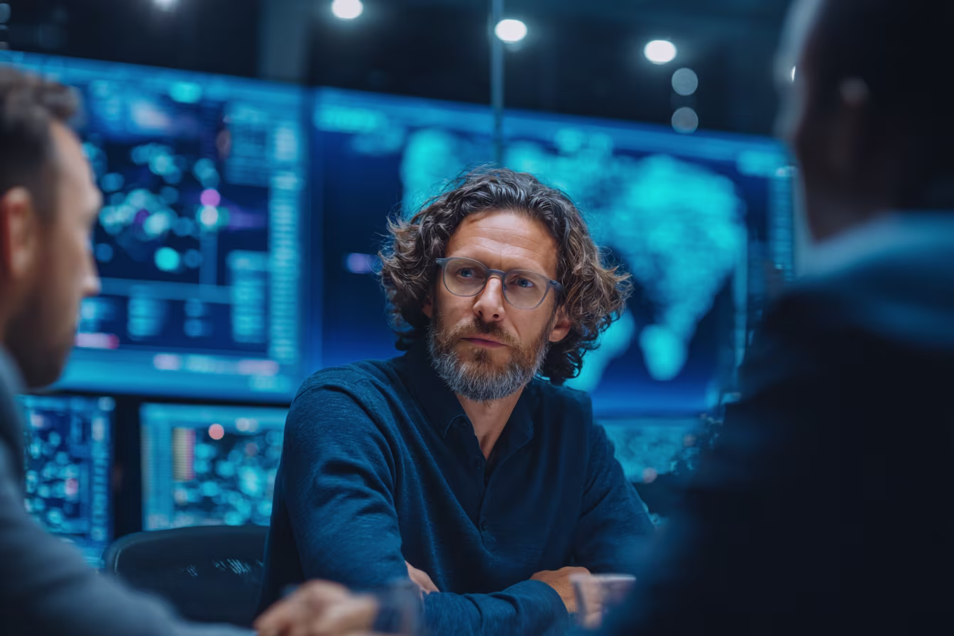 Technical team providing managed cybersecurity services