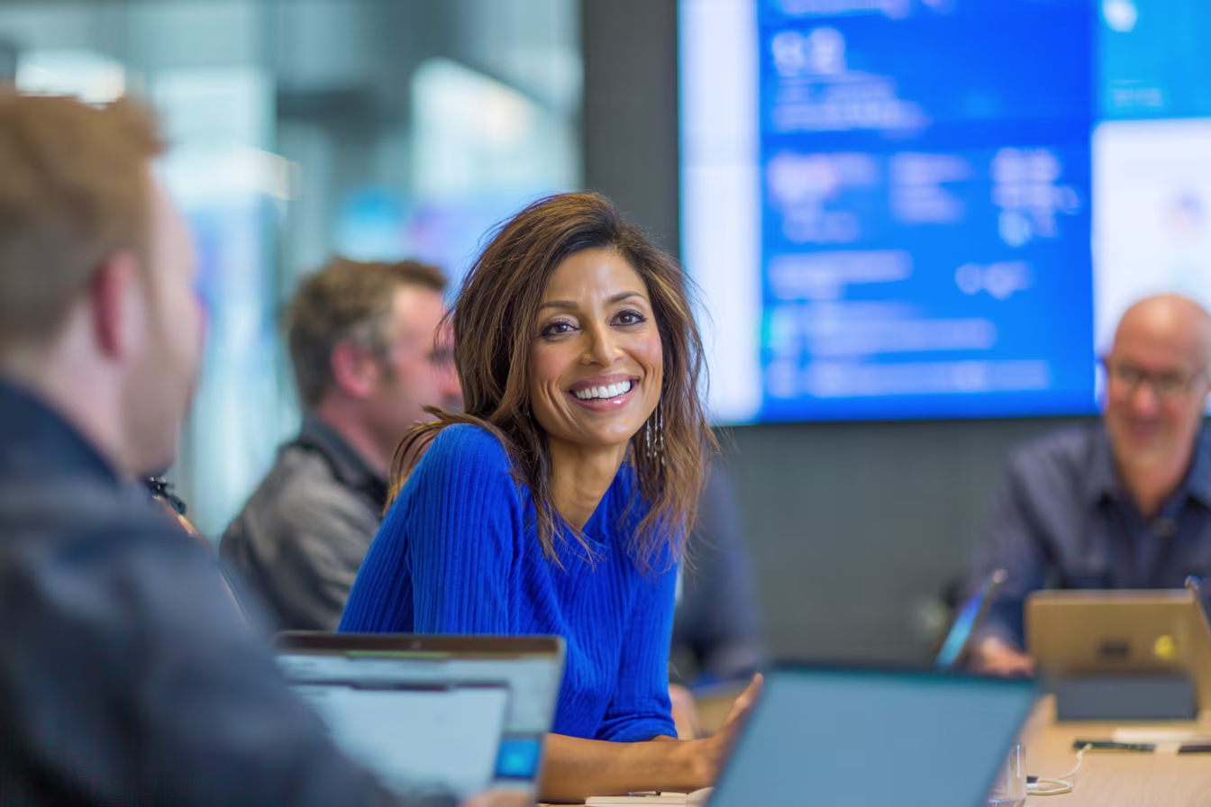 IT team discussing managed network infrastructure