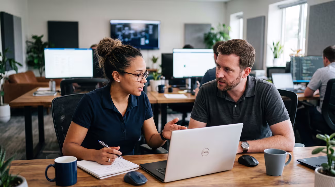 Team discussing cybersecurity plan