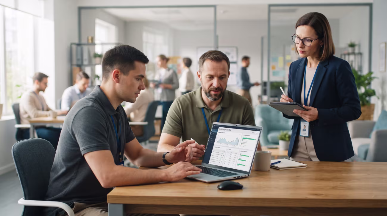Team analyzing enterprise device management