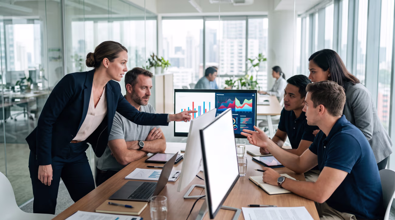 Technical team assessing risk together cybersecurity-first managed IT