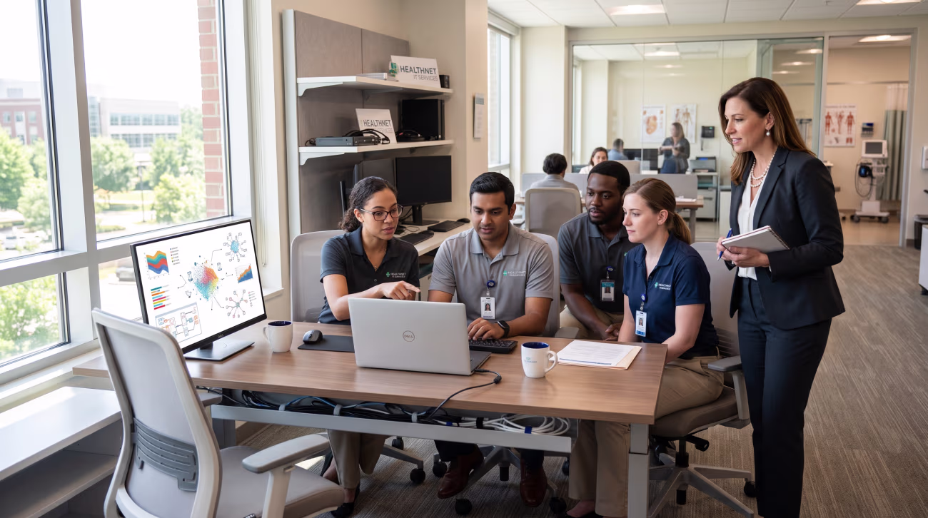 IT team collaborating on private AI platform