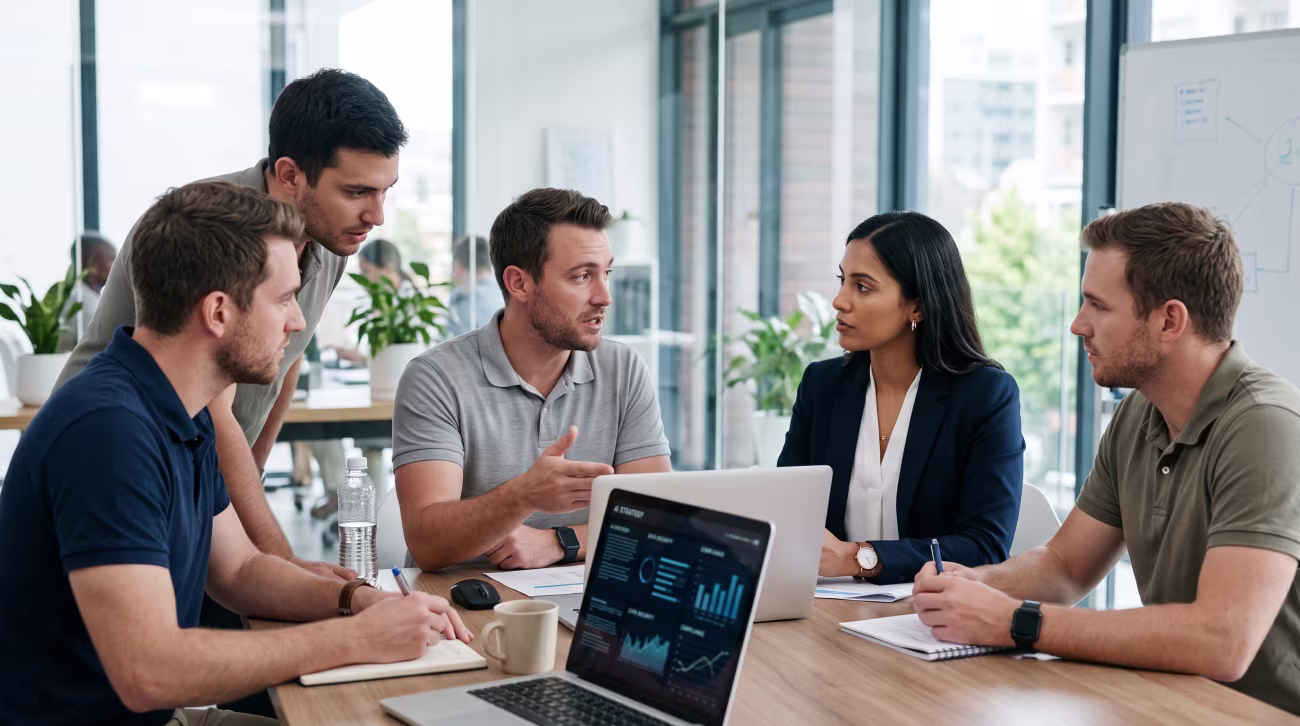 Technical team discussing private AI platform
