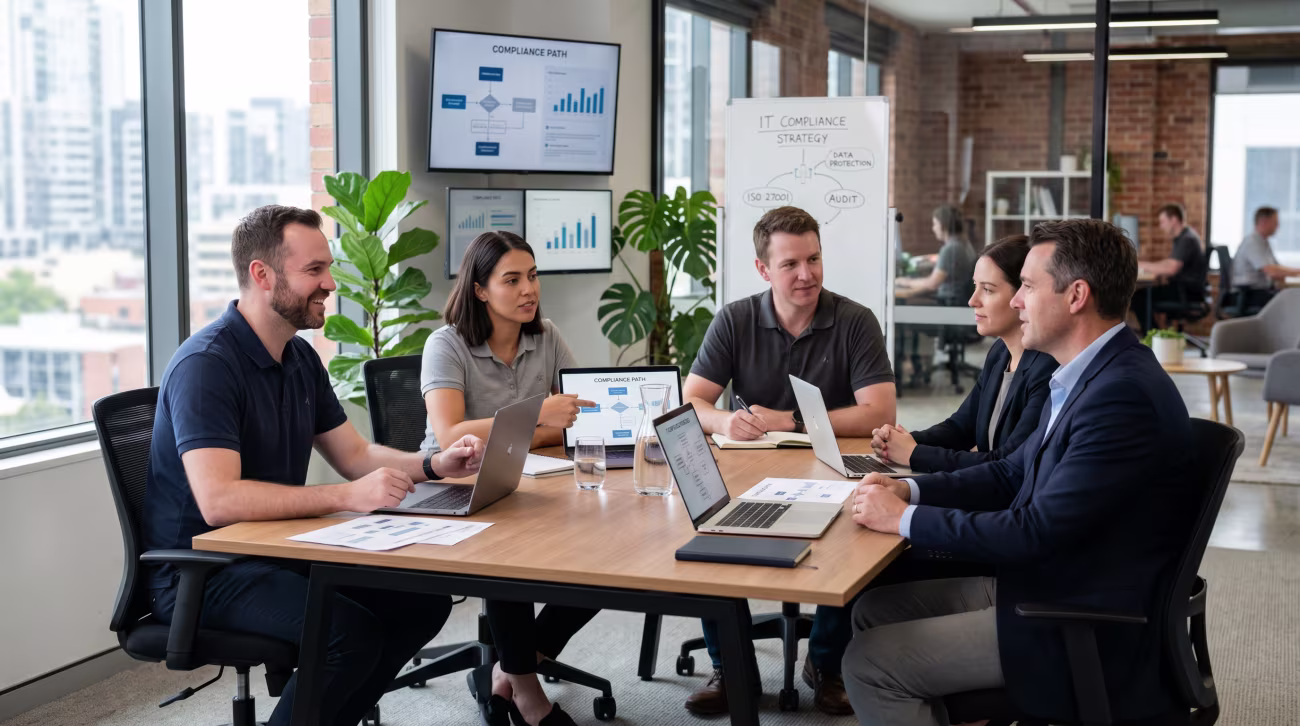 Team discussing it compliance services