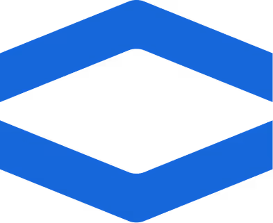 Two blue arrows pointing in opposite directions closely stacked on top of each other to create a diamond shape.