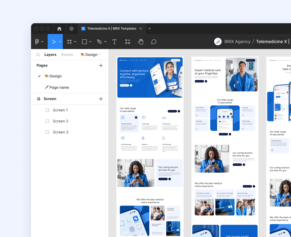 Telemedicine X Figma File Included Telemedicine Hospital Webflow Template