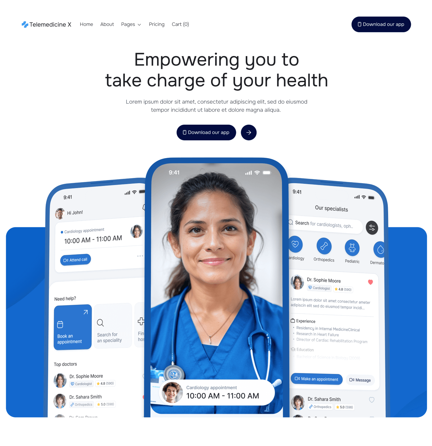 Telemedicine X Home V3 Main Page Telemedicine Hospital Webflow Template