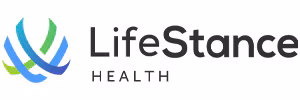 LifeStance Health logo with stylized blue and green overlapping arc design.