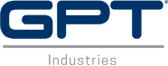 GPT Industries logo with the letters GPT in bold blue above the word Industries.