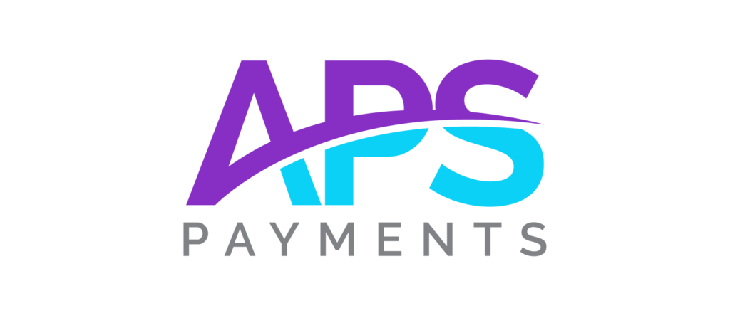 Logo with the text APS in purple and blue with a swoosh above and the word PAYMENTS below in gray.