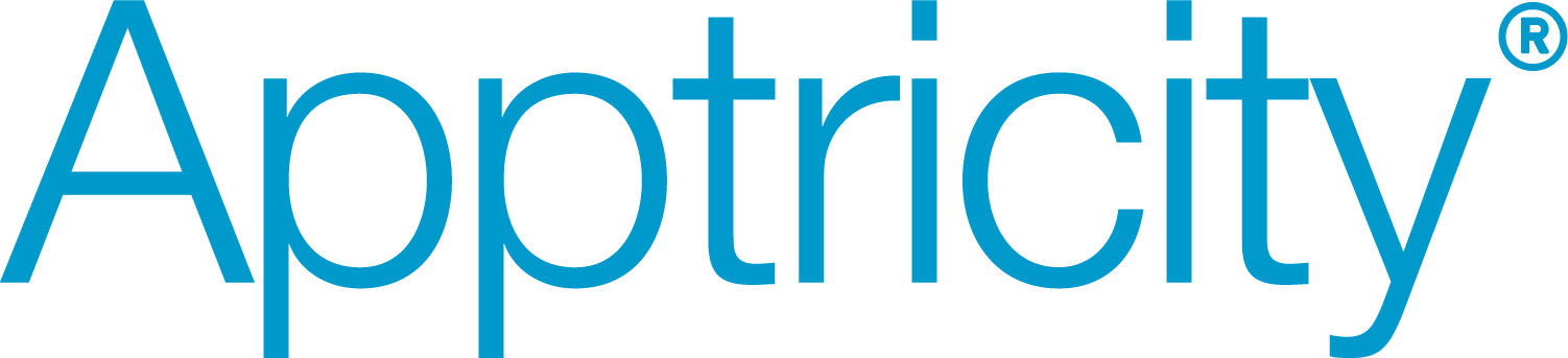 Apptricity brand name logo with a registered trademark symbol.