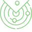 Green line drawing of geographical radar
