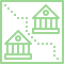 Green line drawing of local authority boundaries