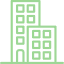 Green line drawing of residential buildings