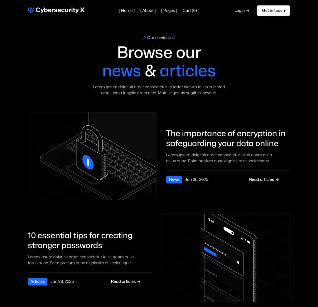Cybersecurity X - Blog V1 - Cyber Security Webflow Template