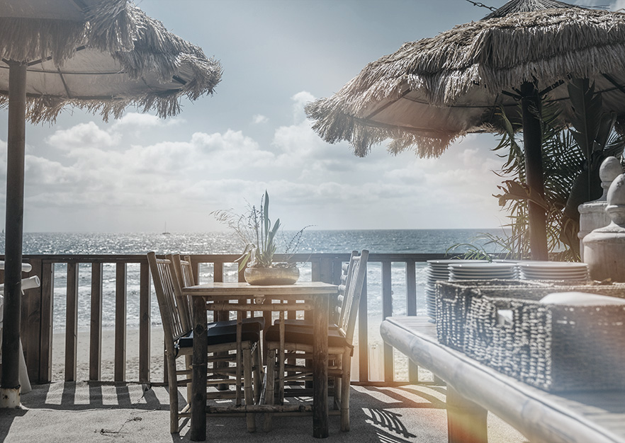 Beachfront wedding venue in Israel with ocean view and rustic decor