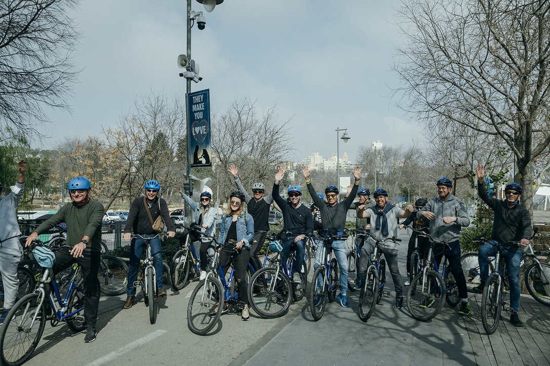 Cyclists on main street