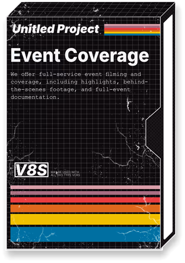Event Coverage. We offer full-service event filming and coverage, including highlights, behind-the0scnes footage, and full event documentation.