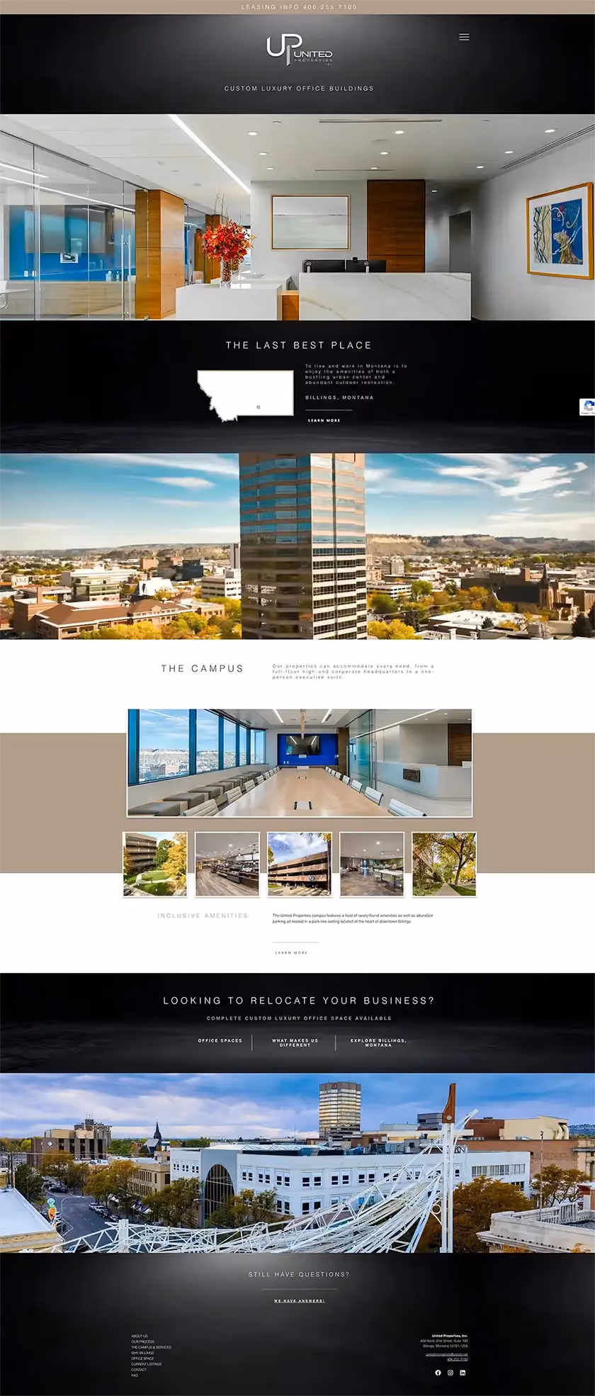 A screenshot of United Properties' website.