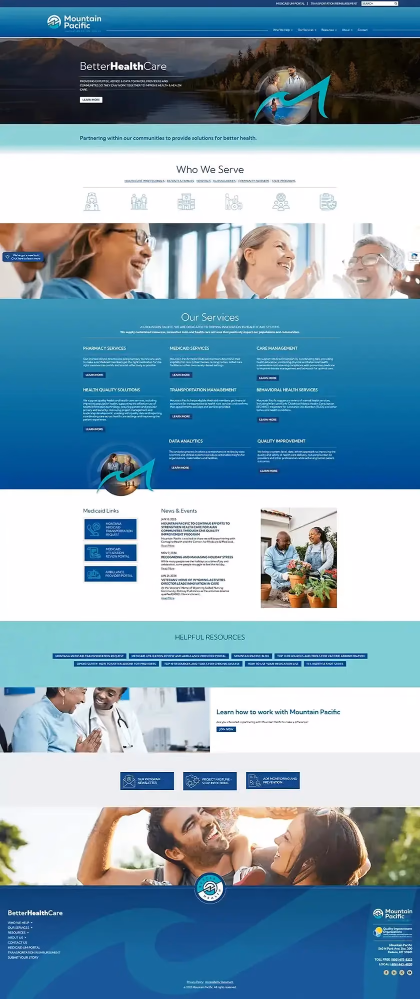 A screenshot of Mountain Pacific's website.