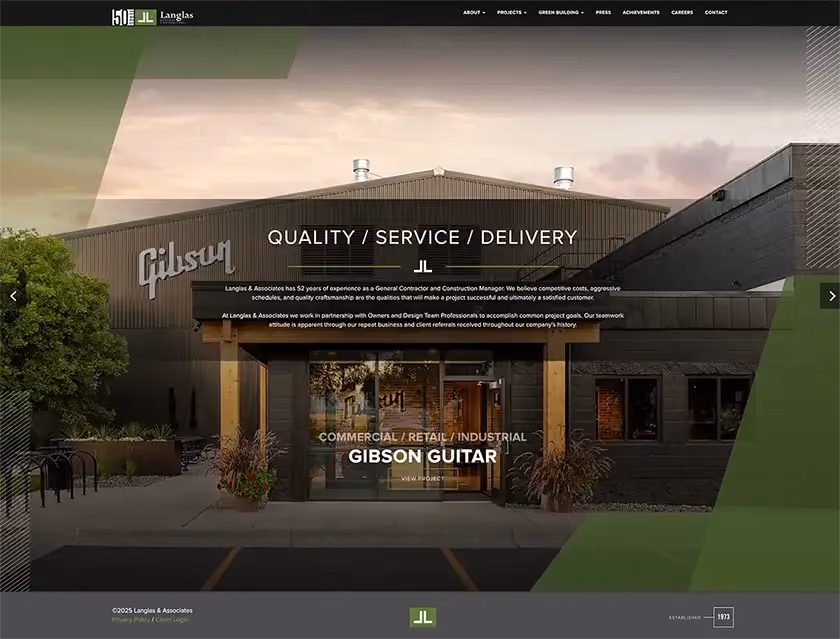 A screenshot of Langlas' website.