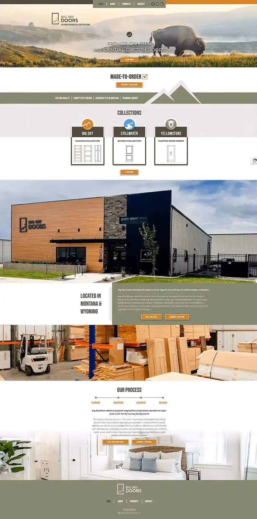 A screenshot of Big Sky Door's website.