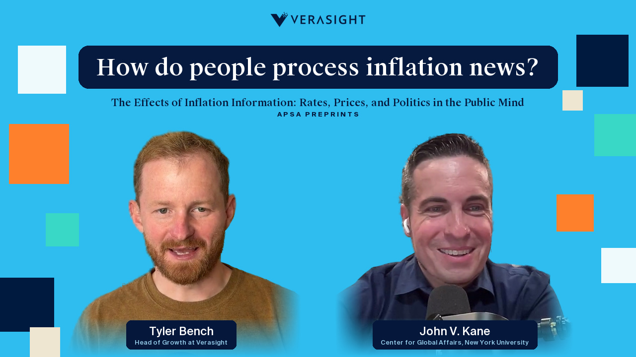 John V. Kane and Tyler Bench in a Verasight video interview about inflation information