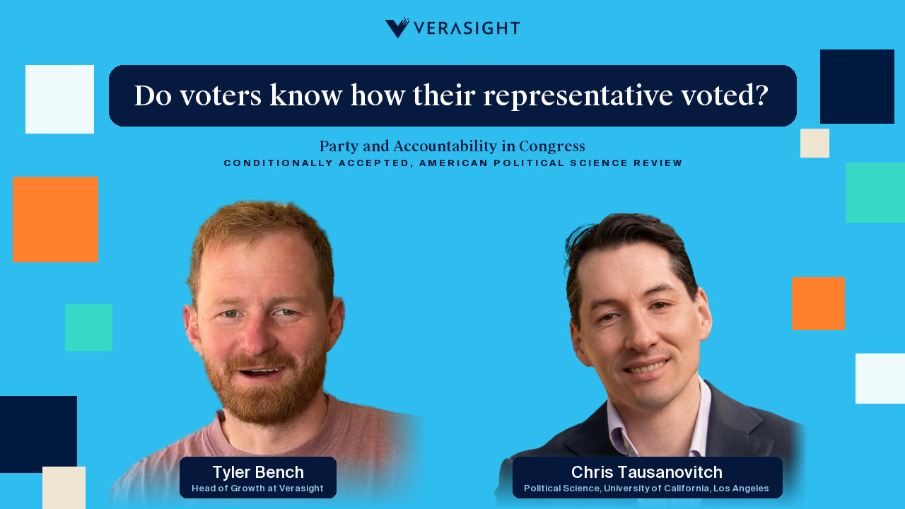Chris Tausanovitch and Tyler Bench in a Verasight video interview about party and accountability in Congress