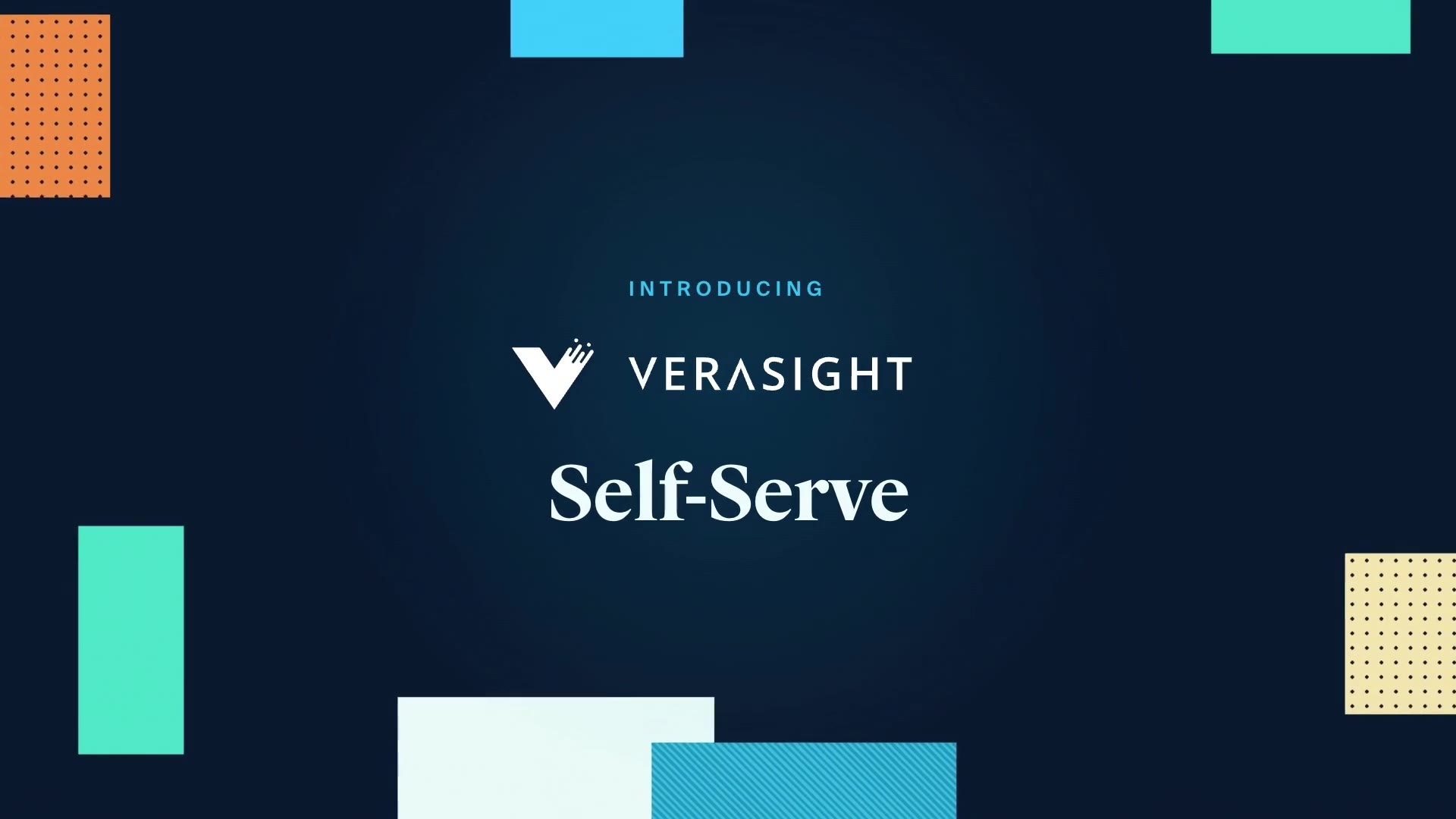 Verasight Self-Serve launch video title card